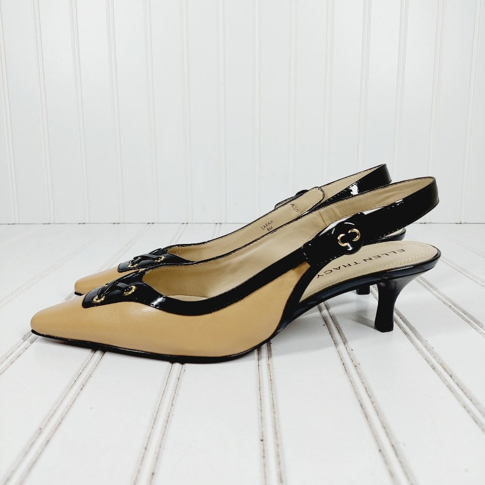 Ellen Tracy Black and Tan Heels